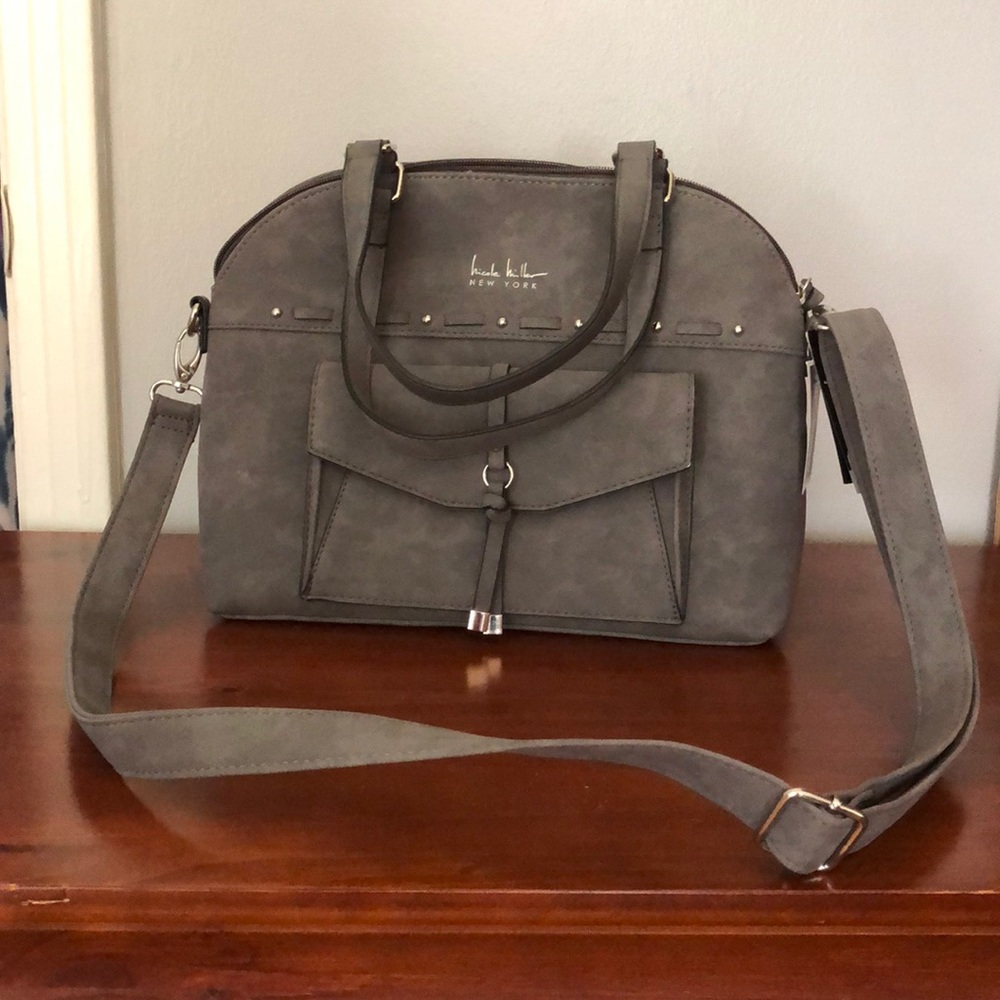 Nicole Miller Janelle Satchel Slate Grey